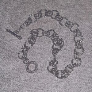 Judith Ripka sterling silver chunky double link chain toggle necklace